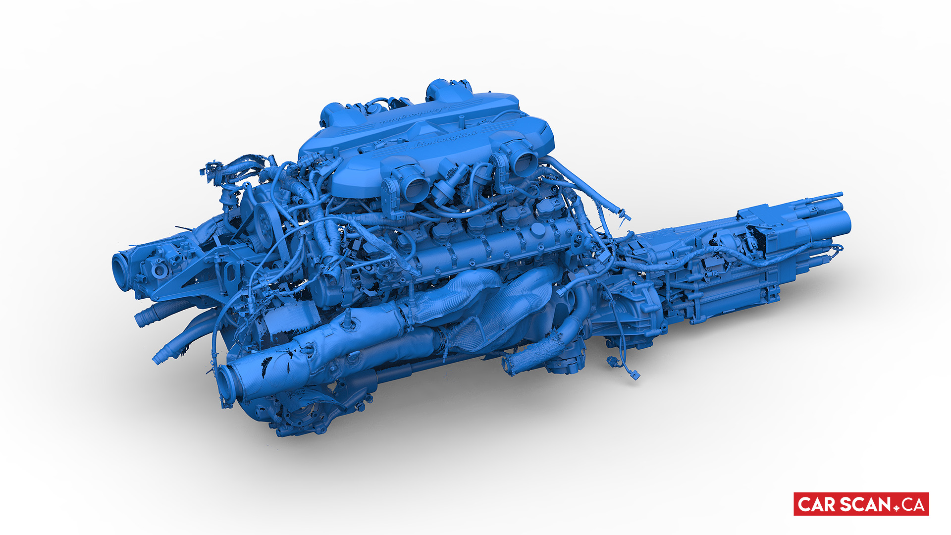 3D Laser Scanning Lamborghini Aventador LP700-4 V12 Engine, Bay, Transmission, Muffler, Catalytic Converters