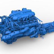 3D Laser Scanning Lamborghini Aventador LP700-4 V12 Engine, Bay, Transmission, Muffler, Catalytic Converters