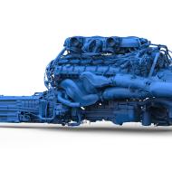 3D Laser Scanning Lamborghini Aventador LP700-4 V12 Engine, Bay, Transmission, Muffler, Catalytic Converters