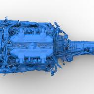 3D Laser Scanning Lamborghini Aventador LP700-4 V12 Engine, Bay, Transmission, Muffler, Catalytic Converters